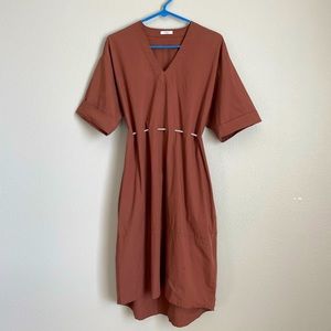 Peserico Tunic Dress. Size: 4. Color: Brown.